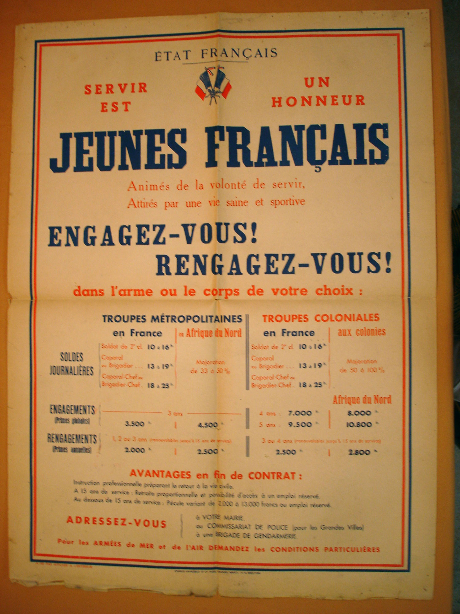 Affiche "Jeunes Français, Engagez vous".