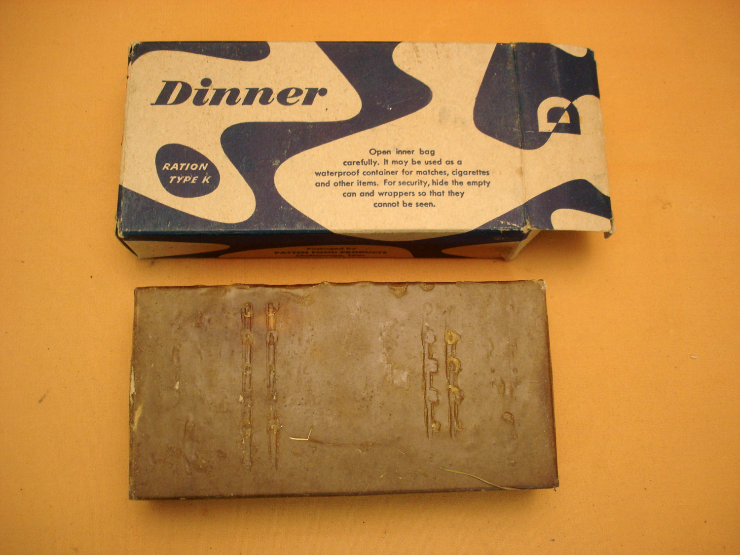 Rare ration US Type K, "Dinner".